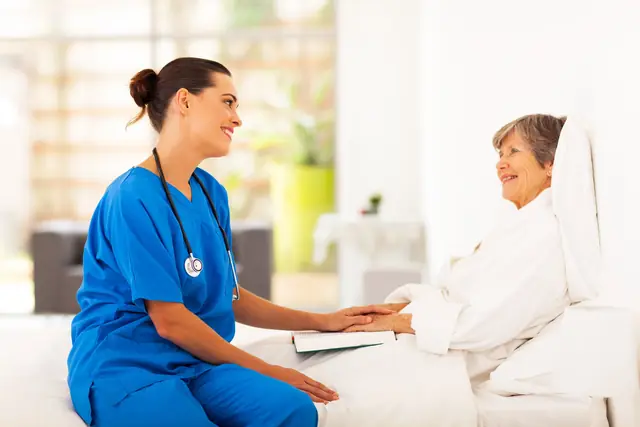 Caregiver Nurse Visiting Senior Patient 640